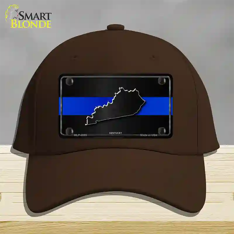 Kentucky Thin Blue Line Novelty License Plate Hat Cotton / Dark Brown