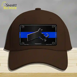 Massachusetts Thin Blue Line Novelty License Plate Hat Cotton / Dark Brown