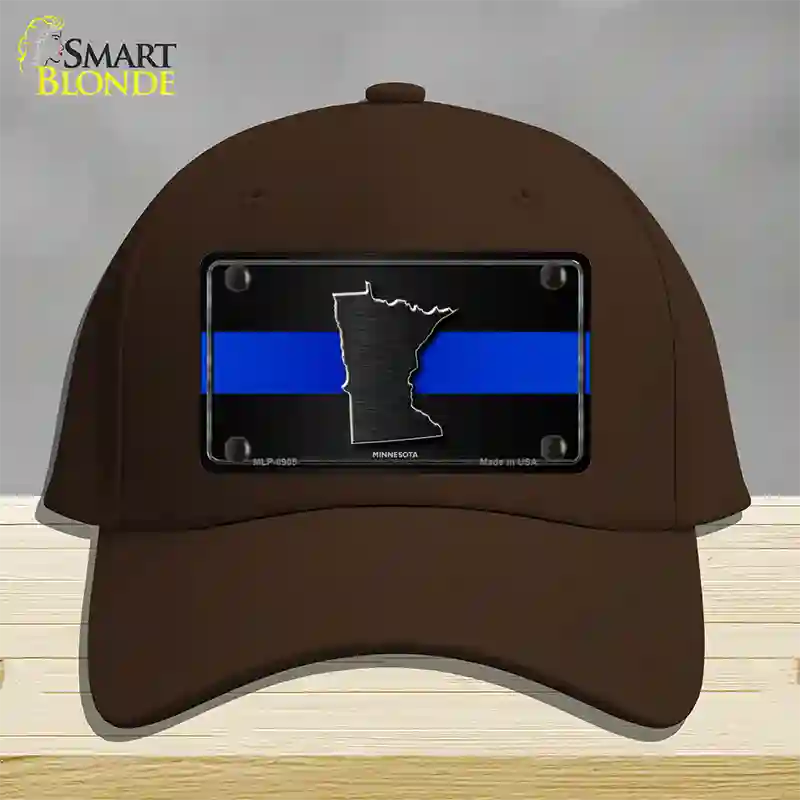 Minnesota Thin Blue Line Novelty License Plate Hat Cotton / Dark Brown