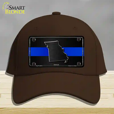 Missouri Thin Blue Line Novelty License Plate Hat Cotton / Dark Brown