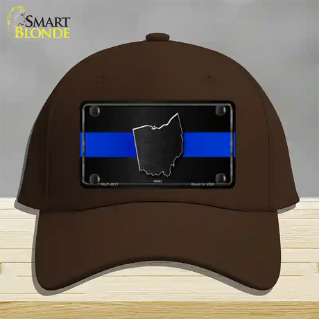 Ohio Thin Blue Line Novelty License Plate Hat Cotton / Dark Brown