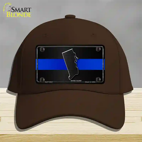 Rhode Island Thin Blue Line Novelty License Plate Hat Cotton / Dark Brown