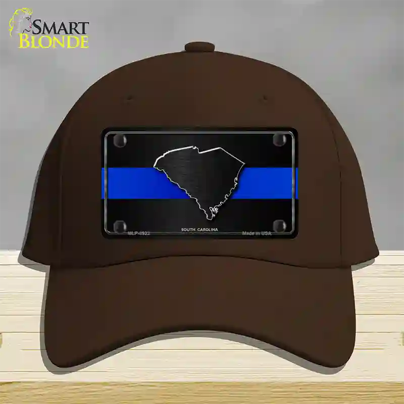 South Carolina Thin Blue Line Novelty License Plate Hat Cotton / Dark Brown