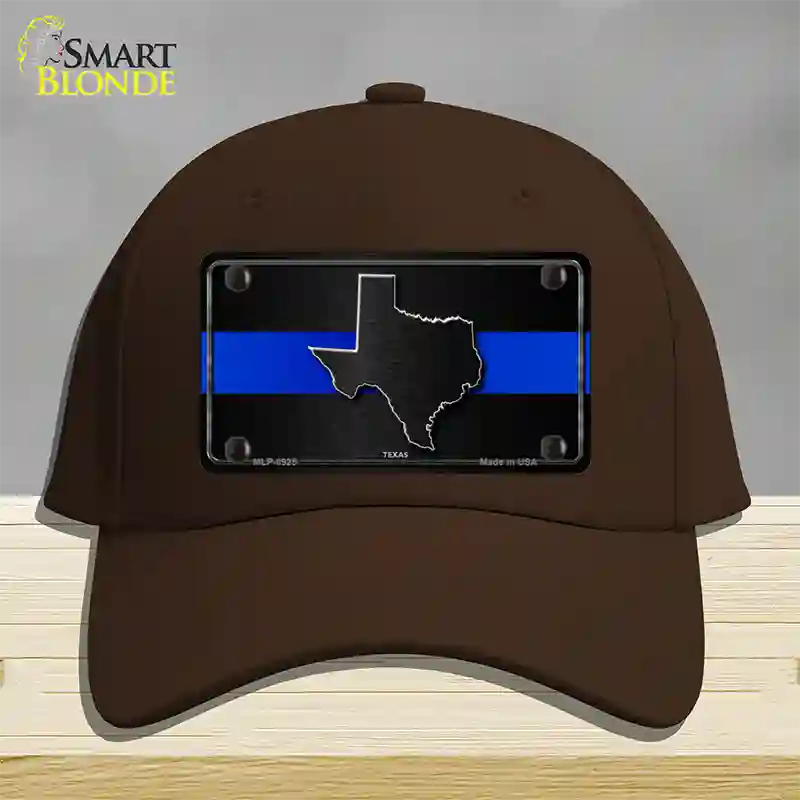 Texas Thin Blue Line Novelty License Plate Hat Cotton / Dark Brown