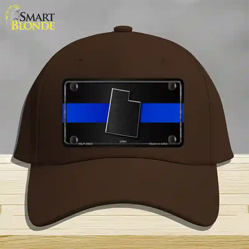 Utah Thin Blue Line Novelty License Plate Hat Cotton / Dark Brown