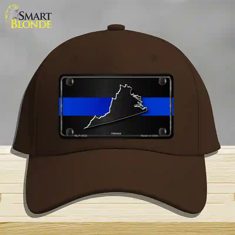 Virginia Thin Blue Line Novelty License Plate Hat Cotton / Dark Brown