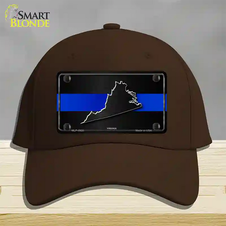 Virginia Thin Blue Line Novelty License Plate Hat Cotton / Dark Brown