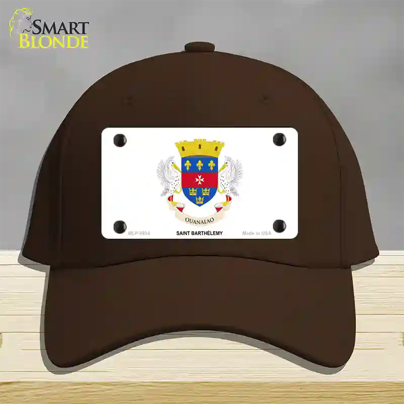 Saint Barthelemy Novelty License Plate Hat Cotton / Dark Brown