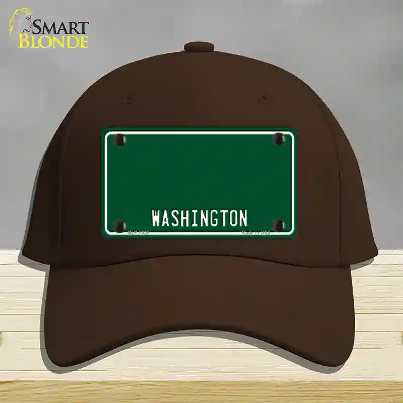 Washington Green Novelty License Plate Hat Cotton / Dark Brown