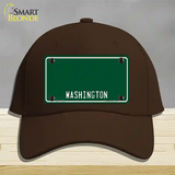 Washington Green Novelty License Plate Hat Cotton / Dark Brown