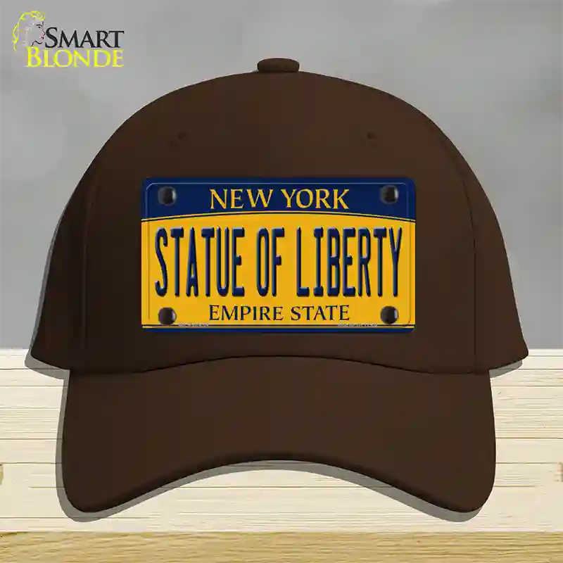 Statue of Liberty New York Novelty License Plate Hat Cotton / Dark Brown