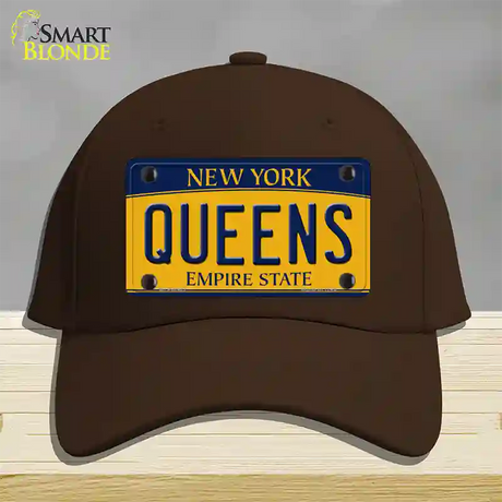 Queens New York Novelty License Plate Hat Cotton / Dark Brown