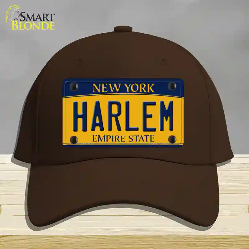 Harlem New York Novelty License Plate Hat Cotton / Dark Brown