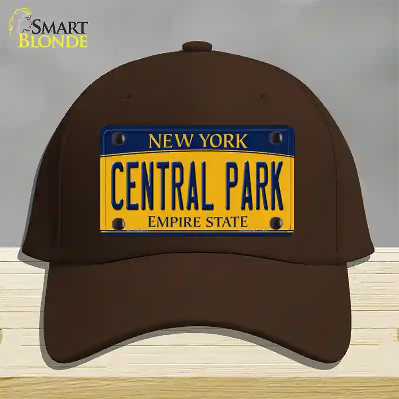 Central Park Yellow New York Novelty License Plate Hat Cotton / Dark Brown