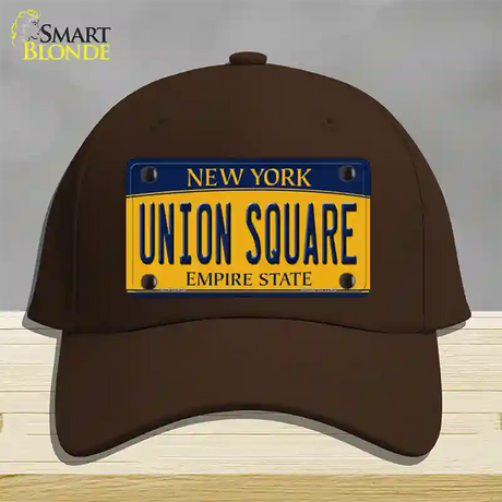 Union Square New York Novelty License Plate Hat Cotton / Dark Brown