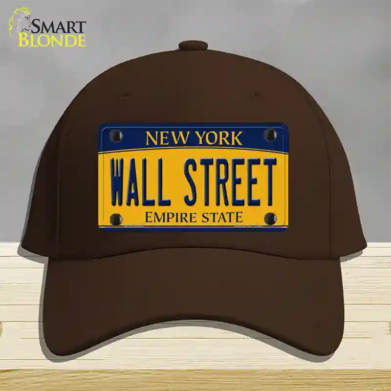 Wall Street New York Novelty License Plate Hat Cotton / Dark Brown