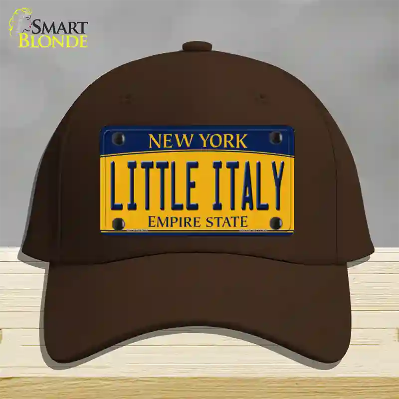 Little Italy New York Novelty License Plate Hat Cotton / Dark Brown