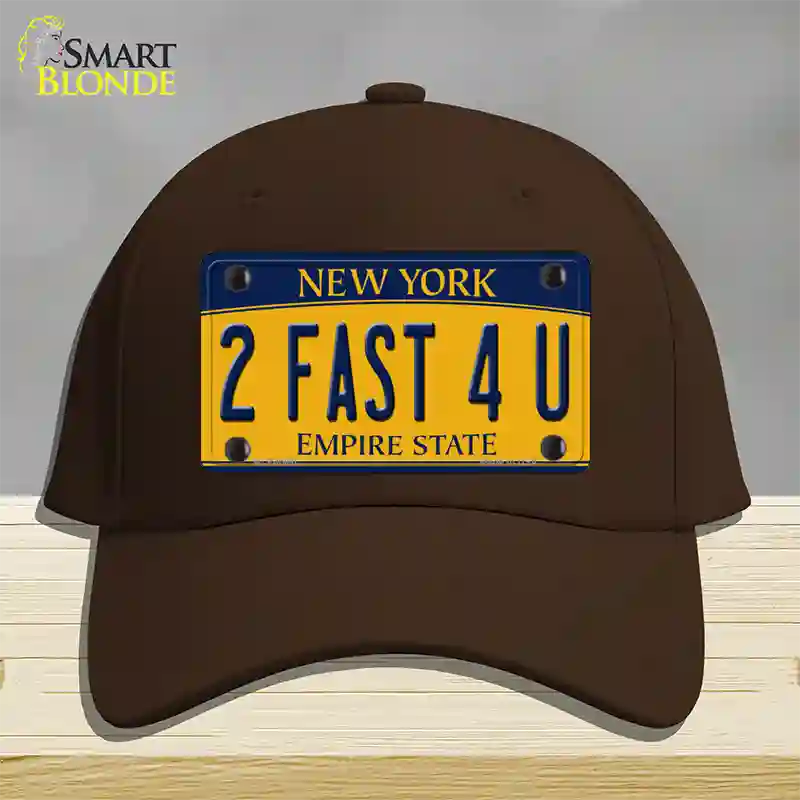 2 Fast 4 You New York Novelty License Plate Hat Cotton / Dark Brown