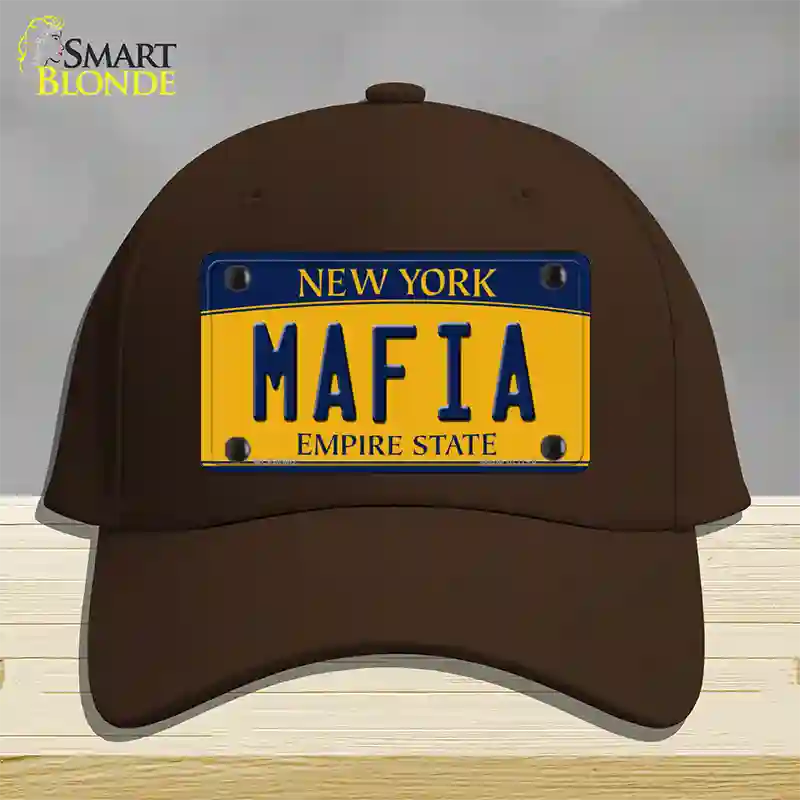 Mafia Yellow New York Novelty License Plate Hat Cotton / Dark Brown