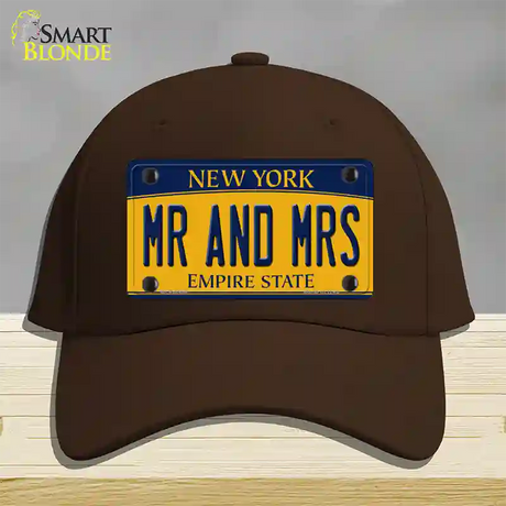 Mr and Mrs New York Novelty License Plate Hat Cotton / Dark Brown