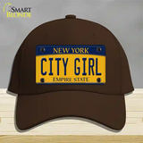 City Girl New York Novelty License Plate Hat Cotton / Dark Brown