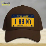 I H8 NY New York Novelty License Plate Hat Cotton / Dark Brown