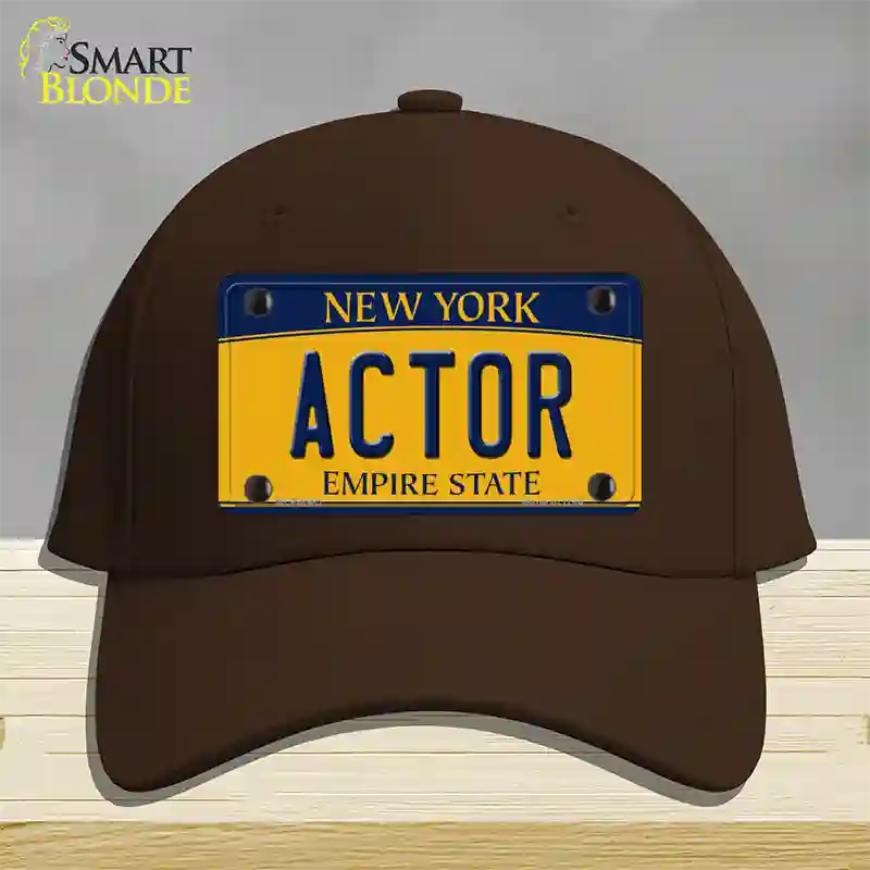 Actor New York Novelty License Plate Hat Cotton / Dark Brown