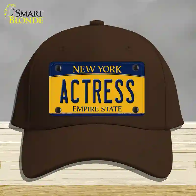 Actress New York Novelty License Plate Hat Cotton / Dark Brown