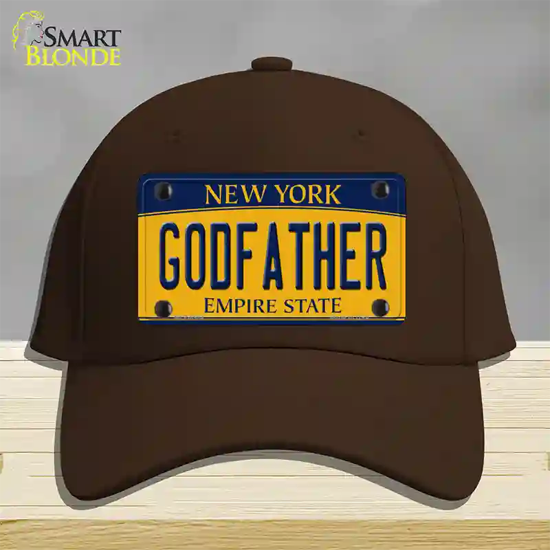 Godfather New York Novelty License Plate Hat Cotton / Dark Brown