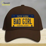 Bad Girl New York Novelty License Plate Hat Cotton / Dark Brown