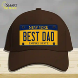 Best Dad New York Novelty License Plate Hat Cotton / Dark Brown