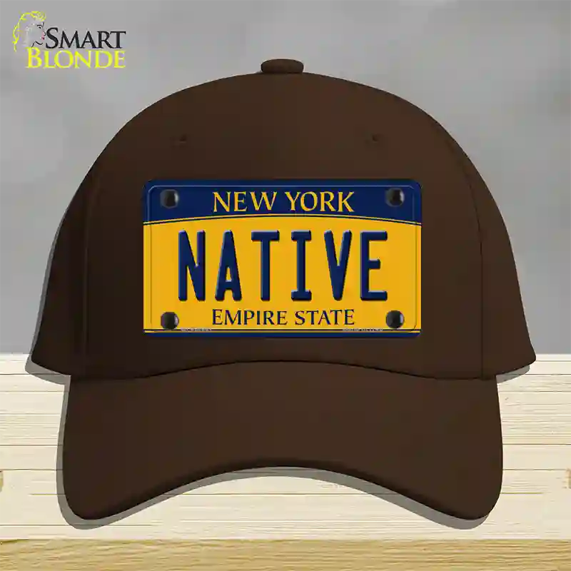 Native New York Novelty License Plate Hat Cotton / Dark Brown