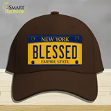 Blessed New York Novelty License Plate Hat Cotton / Dark Brown