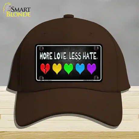 More Love Less Hate Rainbow Novelty License Plate Hat Cotton / Dark Brown