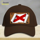 Alabama Flag Scroll Novelty License Plate Hat Cotton / Dark Brown