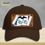 Iowa Flag Scroll Novelty License Plate Hat Cotton / Dark Brown