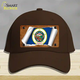 Minnesota Flag Scroll Novelty License Plate Hat Cotton / Dark Brown