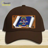 North Dakota Flag Scroll Novelty License Plate Hat Cotton / Dark Brown