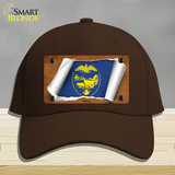 Oregon Flag Scroll Novelty License Plate Hat Cotton / Dark Brown