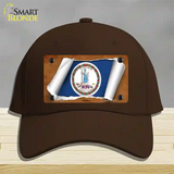 Virginia Flag Scroll Novelty License Plate Hat Cotton / Dark Brown