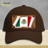 Mexico Flag Scroll Novelty License Plate Hat Cotton / Dark Brown