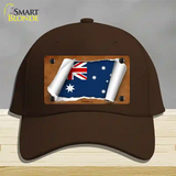 Australia Flag Scroll Novelty License Plate Hat Cotton / Dark Brown