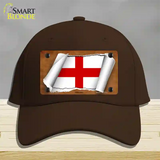 England Flag Scroll Novelty License Plate Hat Cotton / Dark Brown