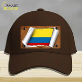 Colombia Flag Scroll Novelty License Plate Hat Cotton / Dark Brown