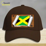 Jamaica Flag Scroll Novelty License Plate Hat Cotton / Dark Brown