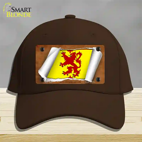 Scotland Rampant Lion Flag Scroll Novelty License Plate Hat Cotton / Dark Brown