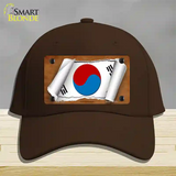 South Korea Flag Scroll Novelty License Plate Hat Cotton / Dark Brown