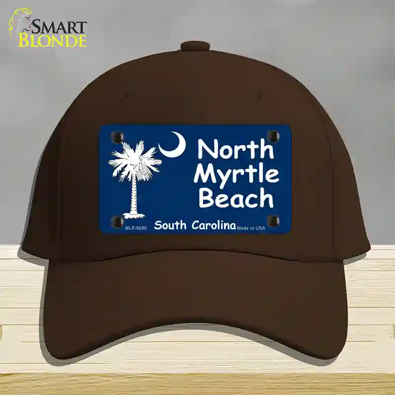 North Myrtle Beach Flag Novelty License Plate Hat Cotton / Dark Brown