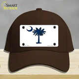 South Carolina White State Flag Novelty License Plate Hat Cotton / Dark Brown