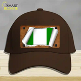 Nigeria Flag Scroll Novelty License Plate Hat Cotton / Dark Brown